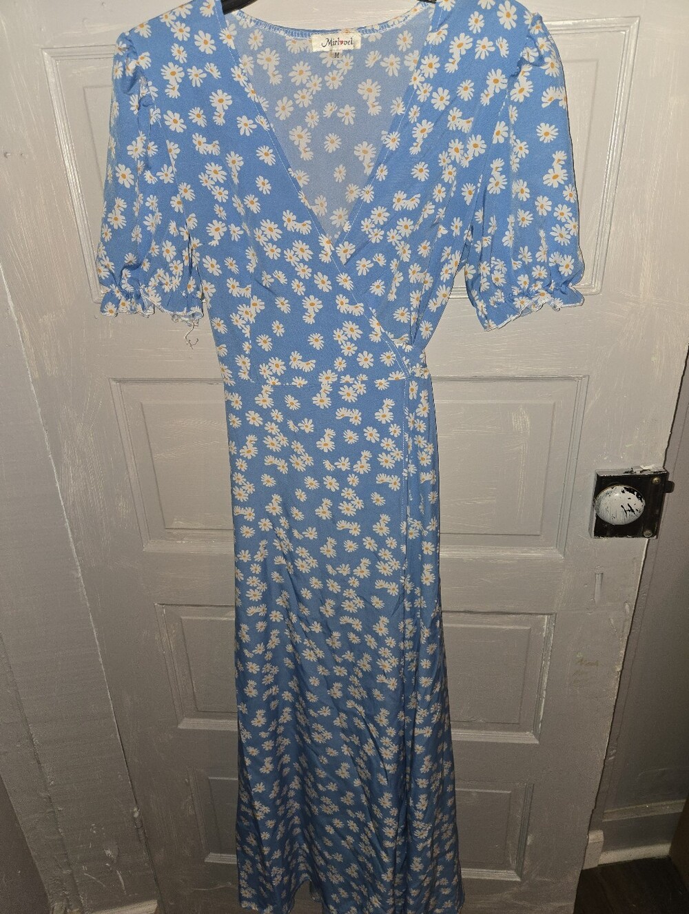 Blue Daisy Wrap Maxi Dress